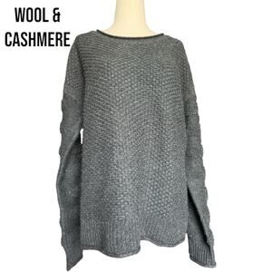 Magaschoni Gray Grey Textured Wool‎ & Cashmere Sweater Large